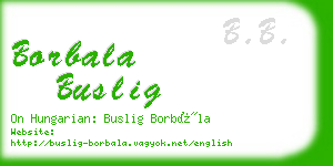 borbala buslig business card